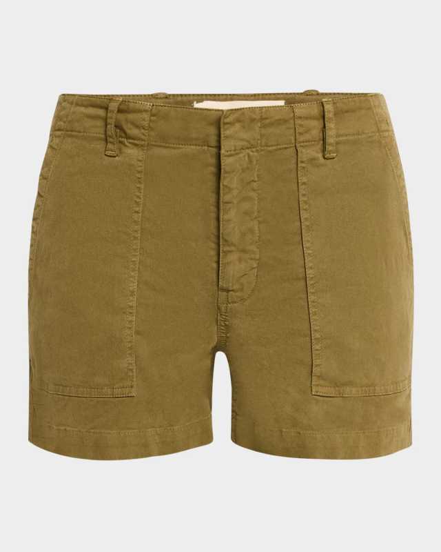 Utility Cotton Gabardine Shorts